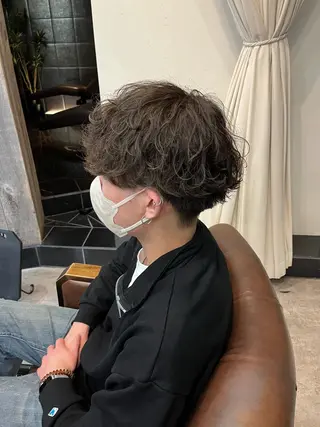 ショート カラー パーマ ヘアアレンジ メンズ ケイゴ【店長】 メンズパーマ特化のヘアスタイル
