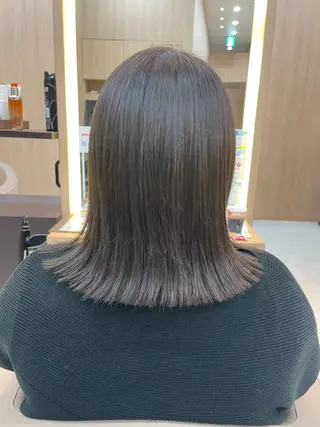 ミディアム 朝ラクセット まとまるカット松崎愛のヘアスタイル