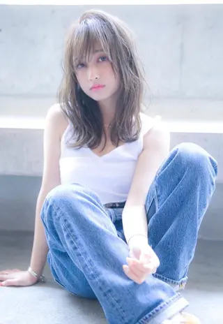 セミロング カラー hao所属・西山 頌太のヘアスタイル