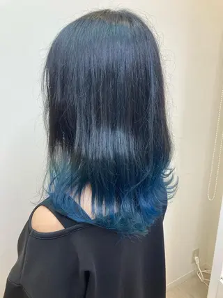 セミロング カラー 黒川 真伍のヘアスタイル