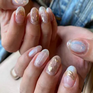 ネイル amuse 手書きニュアンスのネイルデザイン