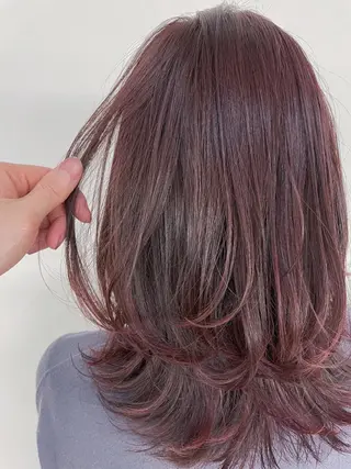 ミディアム カラー 髪質改善/韓国ヘア レイヤー/新宿/ロミのヘアスタイル