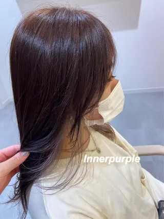 セミロング カラー プルエクステ/インナ ーカラー🦊はるなのヘアスタイル