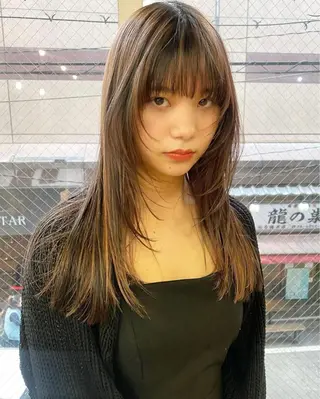 セミロング カラー GIVET (ジヴェ)所属・撮影モデル募集 🦋soemikaのヘアスタイル