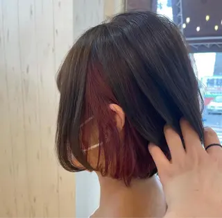 ミディアム カラー &chaLme   心斎橋所属・emi/髪質改善/ 韓国風/艶カラーのヘアスタイル