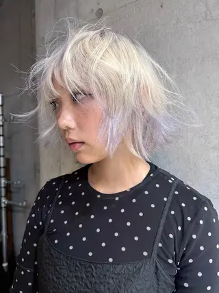 ショート カラー ヘアアレンジ 丸山渉/パーマ エフェクトブリーチのヘアスタイル