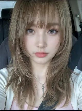 カラー 透ける透明感カラー 🤍anju🎀のヘアスタイル