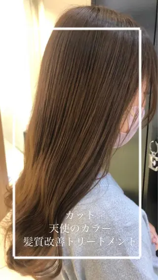 セミロング カラー 艶質改善/縮毛矯正 ササキナツミのヘアスタイル