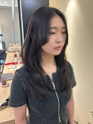 ロング パーマ hub hair レイヤー/透明感のヘアスタイル