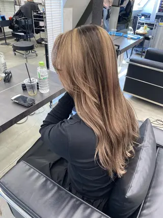 ロング カラー 韓国🫧髪質改善🫧 縮毛矯正🫧陽菜🫧のヘアスタイル