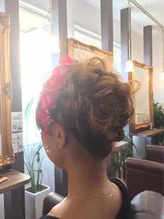 ミディアム セミロング ロング カラー パーマ ヘアアレンジ 伴 貴吉のヘアスタイル