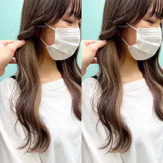 ロング カラー レイヤーカット 岩谷流星のヘアスタイル