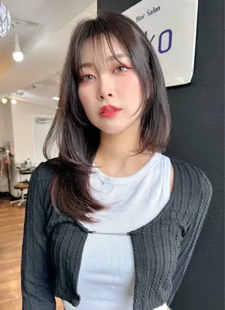 セミロング 縮毛矯正/ショート/ レイヤー/畑中正敏のヘアスタイル