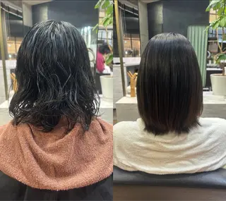 ミディアム パーマ パーマ、ストレート 🫧ちひろ🫧のヘアスタイル