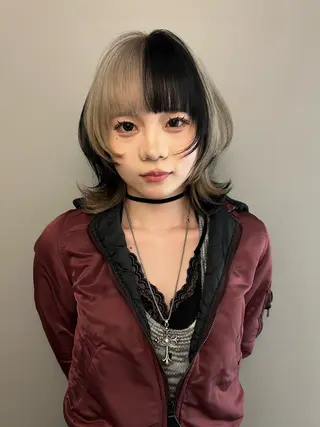 ミディアム カラー haco＋所属・圧倒的デザイン力 店長🎨RENAのヘアスタイル