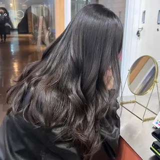 ミディアム カラー パーマ ブリーチなし/ ベージュ/akiraのヘアスタイル