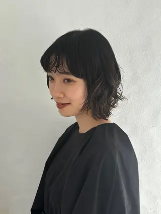 ミディアム パーマ MOE /艶感カラー /韓国風スタイルのヘアスタイル