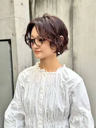 ショート パーマ ZENKO表参道店所属・デジタルパーマ 🌀ボブ　萩原　龍のヘアスタイル