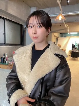 ショート カラー パーマ/レイヤー 岩山丈一郎のヘアスタイル