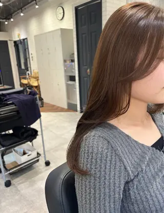 セミロング カラー ヘアアレンジ kei/透明感カラー /ベージュ/髪質改善のヘアスタイル