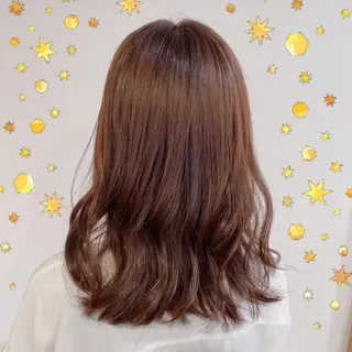 セミロング カラー ヘアアレンジ なつき/艶ピンク/ girly hairのヘアスタイル