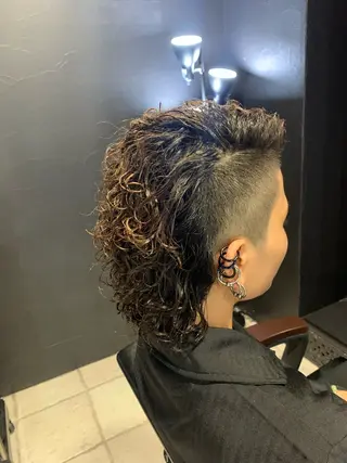 ミディアム メンズ メンズパーマ/難波/ 心斎橋　室園亮佑のヘアスタイル