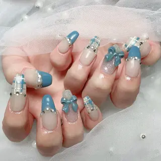 ネイル 🎀藤沢ガーリーネイ ル/長さ出し🎀のネイルデザイン