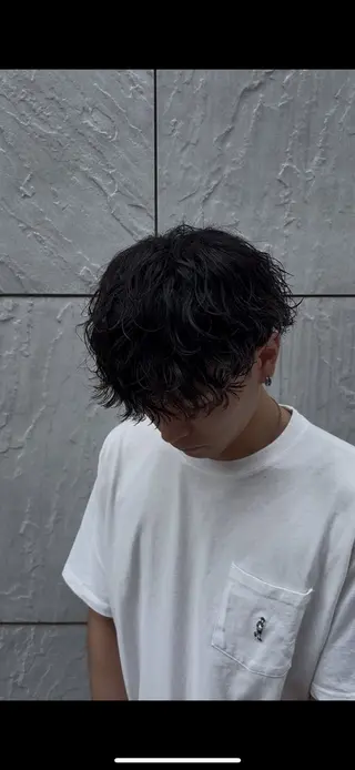 パーマ メンズハイトーン 北斗💍レイヤーのヘアスタイル