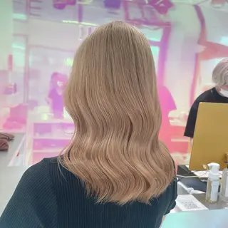 セミロング カラー パーマ ヘアアレンジ メンズ 🤍透明感カラー🤍 ブリーチ🤍AINEのヘアスタイル