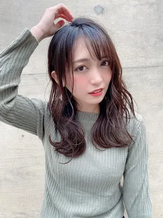 セミロング カラー レイヤー/韓国/ボブ 縮毛矯正/畠中ケントのヘアスタイル