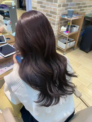 セミロング カラー ヘアアレンジ RIHO/愛されモテ /透明感カラーのヘアスタイル