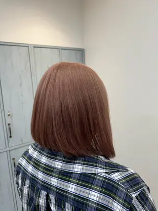 ミディアム カラー ほの カラー特化/ ブリーチ/ボブのヘアスタイル