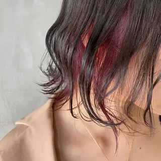 ショート カラー ヘアアレンジ 切りっぱなしボブ/ デザインカラー店長のヘアスタイル