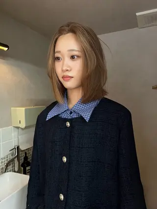 ミディアム カラー nishido ハイライト/メンズのヘアスタイル