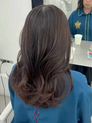 ロング カラー 韓国ヘア/レイヤー/ 顔まわり足立遥奈のヘアスタイル