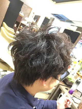 ショート パーマ 駒田 拳児のヘアスタイル