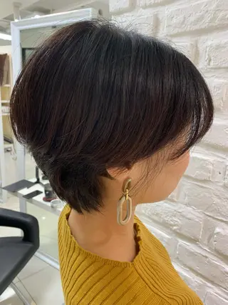 ショート カラー 【センターパート/ マッシュ】ryokaのヘアスタイル