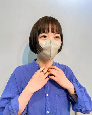 ショート カラー レイヤーパーマ＊ 顔まわり似合わせのヘアスタイル