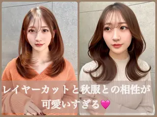 セミロング カラー レイヤー❣️縮毛矯正 川村利幸のヘアスタイル