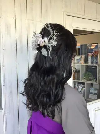 ロング ヘアアレンジ MOLLA 浅香山店所属・谷口ゆめ/縮毛矯正/ 大人女子/眉ワックスのヘアスタイル