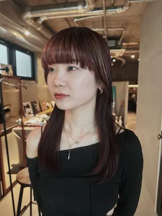 ミディアム カラー 前野 日奈のヘアスタイル