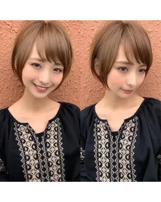 ショート カラー 縮毛矯正/ショート/ レイヤー/畑中正敏のヘアスタイル