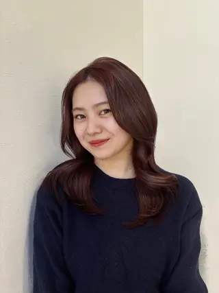 セミロング 似合わせ前髪／ 小顔カット🎀そうのヘアスタイル