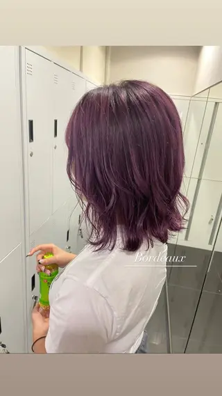 ミディアム カラー ボブ/透明感 カラー /風花のヘアスタイル