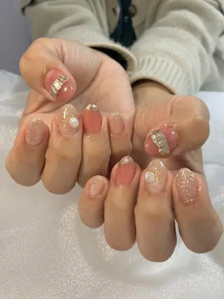 ミディアム カラー パーマ ネイル マツエク・マツパ MALCAnail(マルカネイル)所属・荒木 莉奈のネイルデザイン