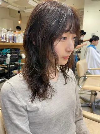 ミディアム パーマ クロエ新宿所属・❏アンニュイパーマ 川原畑 拓也❏のヘアスタイル