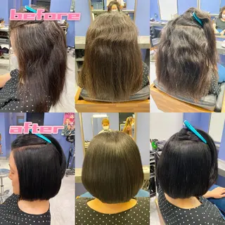 ミディアム カラー パーマ ブリーチ縮毛矯正/ デサキ ショウヘイのヘアスタイル