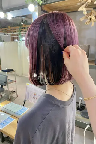 ミディアム カラー 菊地 紗矢のヘアスタイル