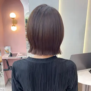 ショート カラー ストンボブ/レイヤー 艶カラー💎ヒデジのヘアスタイル