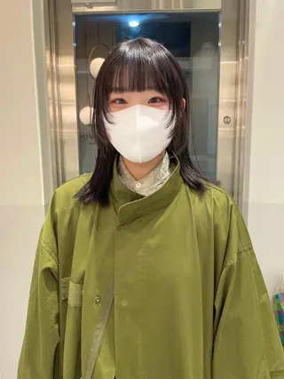 ミディアム カラー ヘアアレンジ satsuki 暖色・ブラウンカラーのヘアスタイル